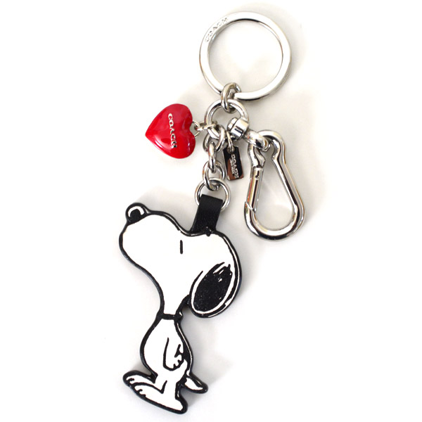 COACH】コーチ スヌーピー コラボ レザー ハート キーリング