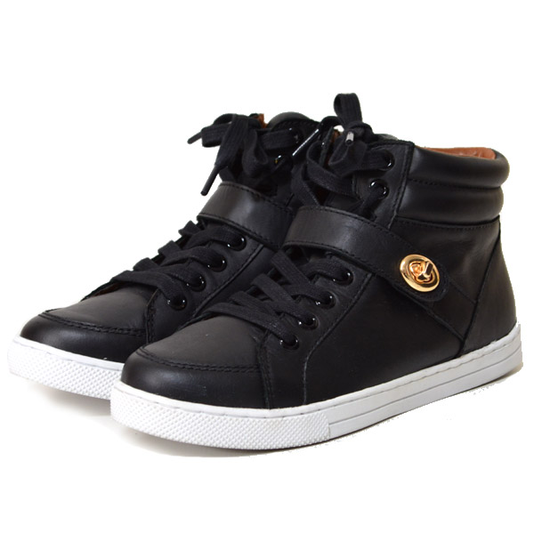 COACH】コーチ レザー ターンロック ハイカット スニーカー シューズ