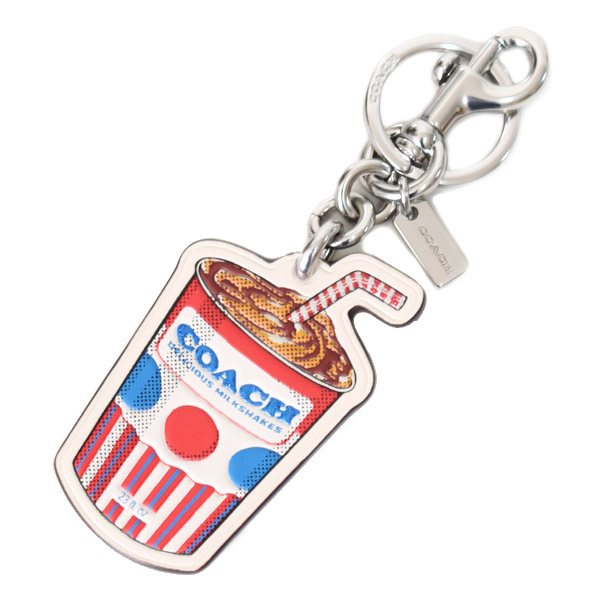 COACH】コーチ キーホルダー ミルクシェイク モチーフ レザー ラメ