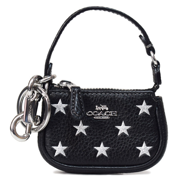 COACH】コーチ キーホルダー バッグ ラメ 星 スター レザー ミニ