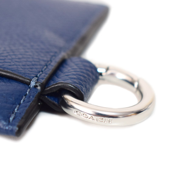 COACH】コーチ カードケース メンズ レザー ジップ Dカン Dリング付き