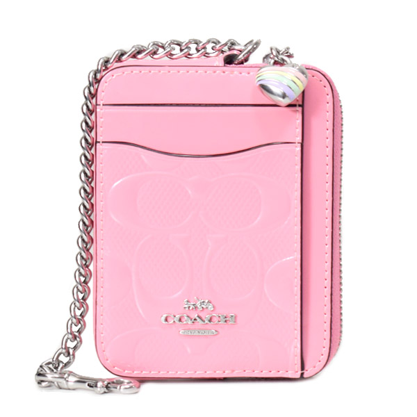 COACH】コーチ コインケース パテントレザー シグネチャー 型押し