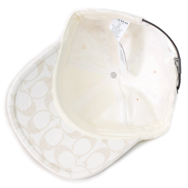 COACH】コーチ コットン レザー シグネチャー ジャガード キャップ