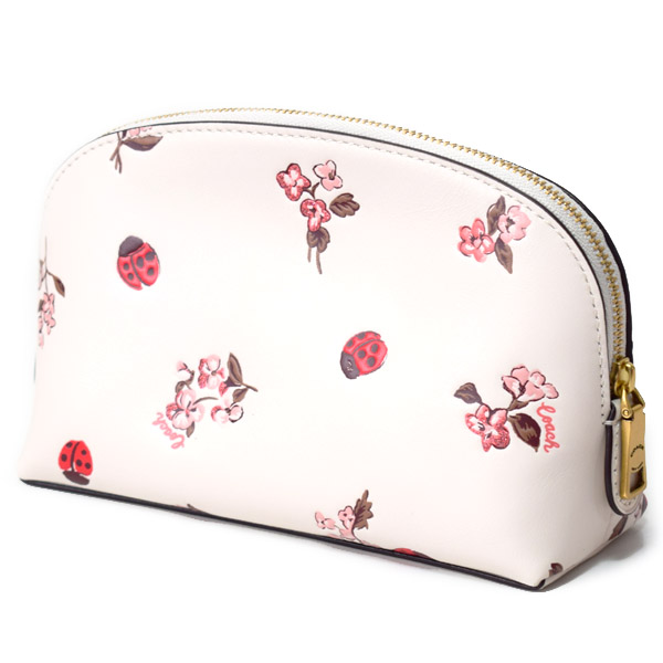 COACH】コーチ レザー バグ てんとう虫 フローラル フラワー 花柄