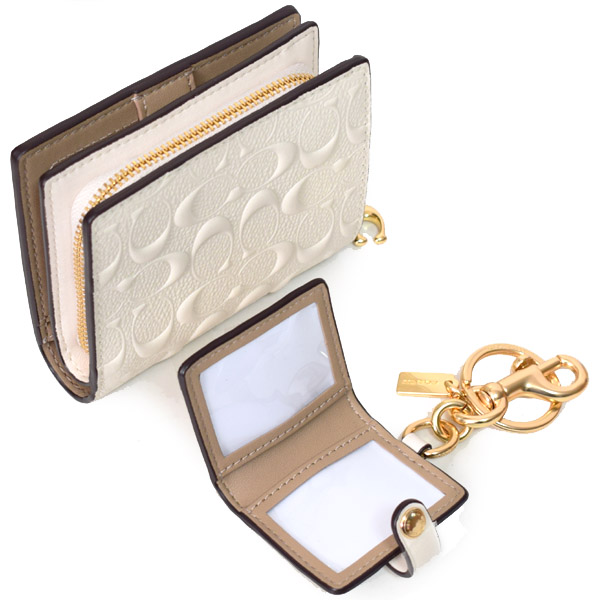 COACH】コーチ スムースカーフレザー スムースレザー シグネチャー