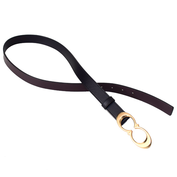 COACH】コーチ カーフレザー シグネチャー バックル ベルト ブラック M