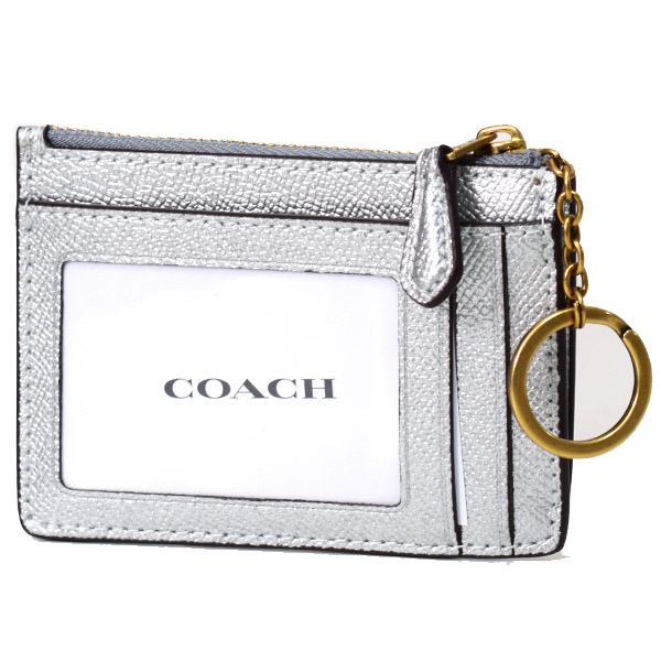 COACH】コーチ レザー キーリング付 スキニー コインケース 定期入れ