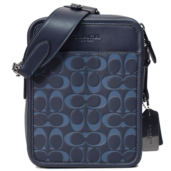 COACH】コーチ メンズ スムースカーフレザー シグネチャー 型押し