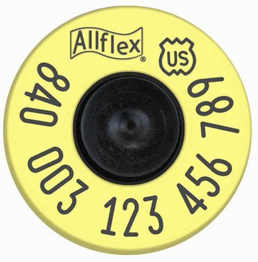 Allflex RFID Bag of USDA 840 FDX EID Ear Tags with Buttons (20/bag
