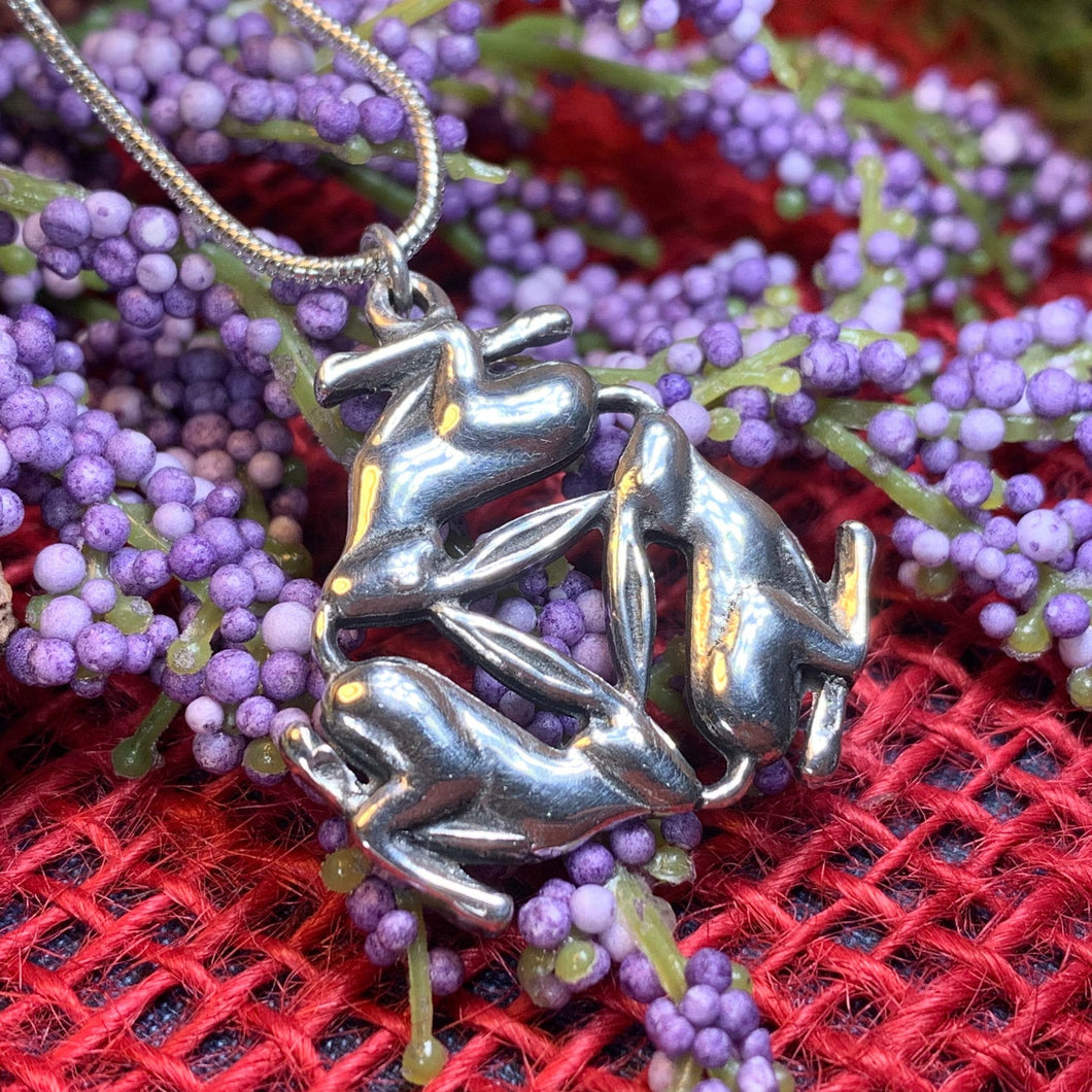 Triple Hare Necklace – Celtic Crystal Design Jewelry