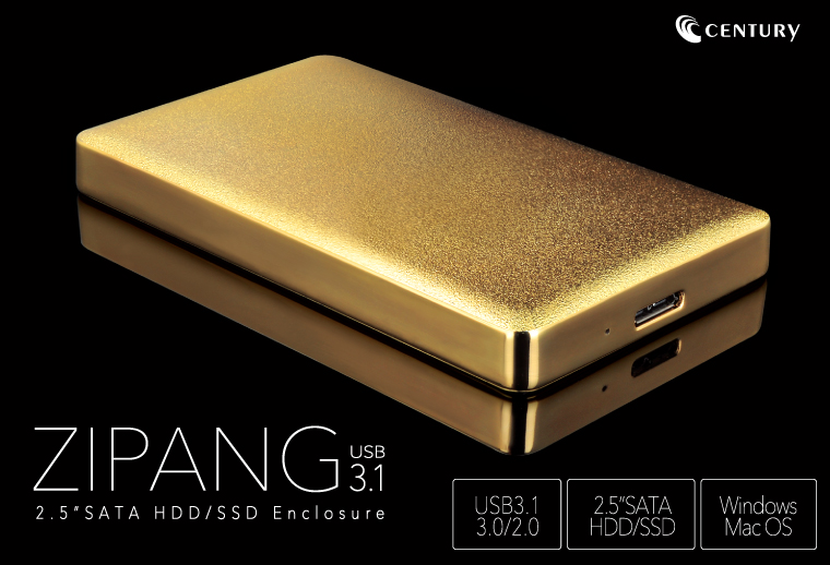 販売終了】 ZIPANG USB3.1 (CZP25U31GD) ハードディスク（HDD）ケース