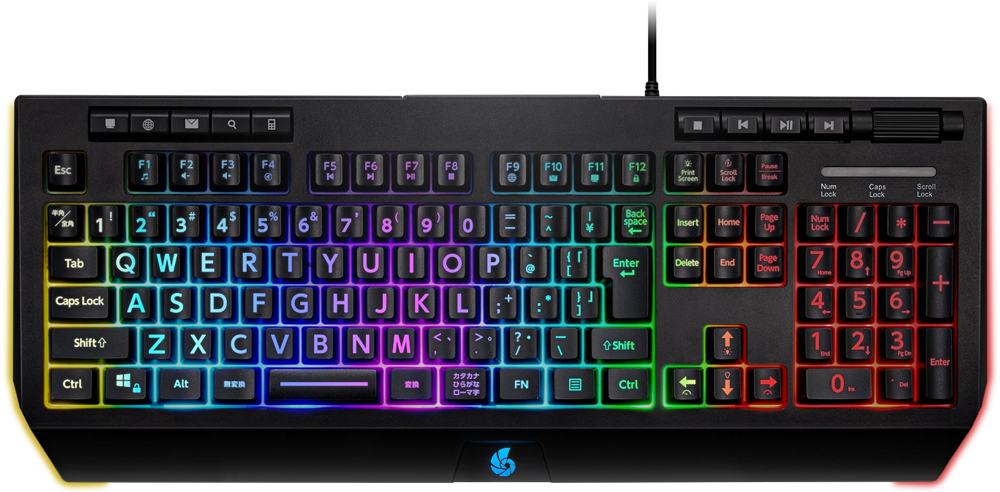 メンブレンゲーミングキーボード CRC-GMBKRGB01 - RACEN -ゲーミング