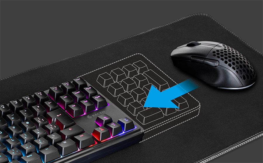 メンブレンゲーミングキーボード TKL ブラック CRC-GMBKRGB02 - RACEN