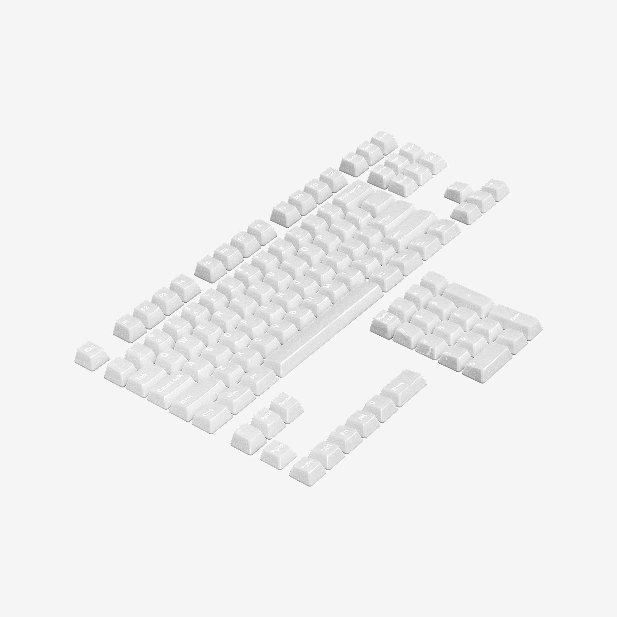 Ceramic Keycaps Full Set-White Crazed