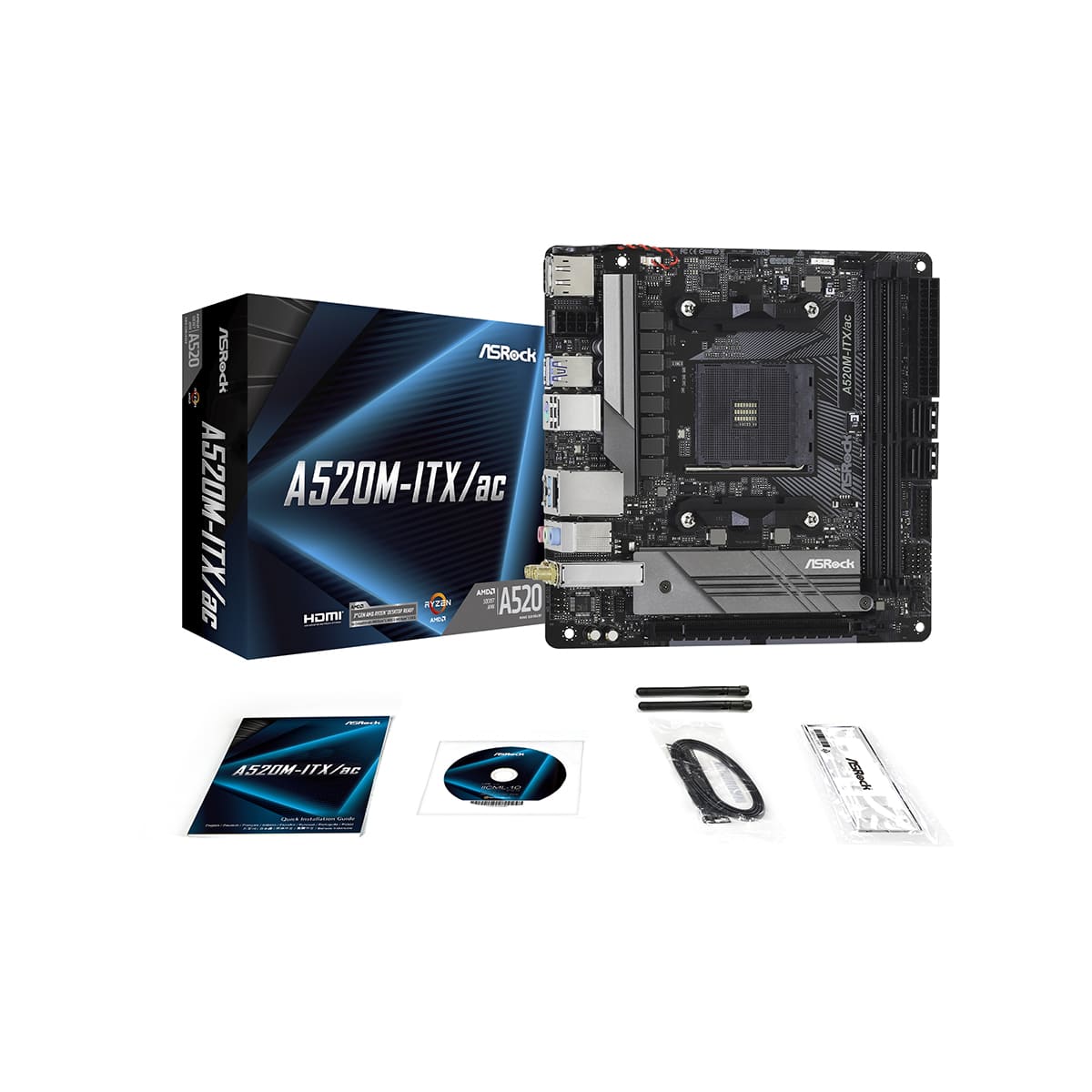 A520M-ITX/ac | ASRock(アスロック) Socket AM4 AMD A520 Mini-ITX