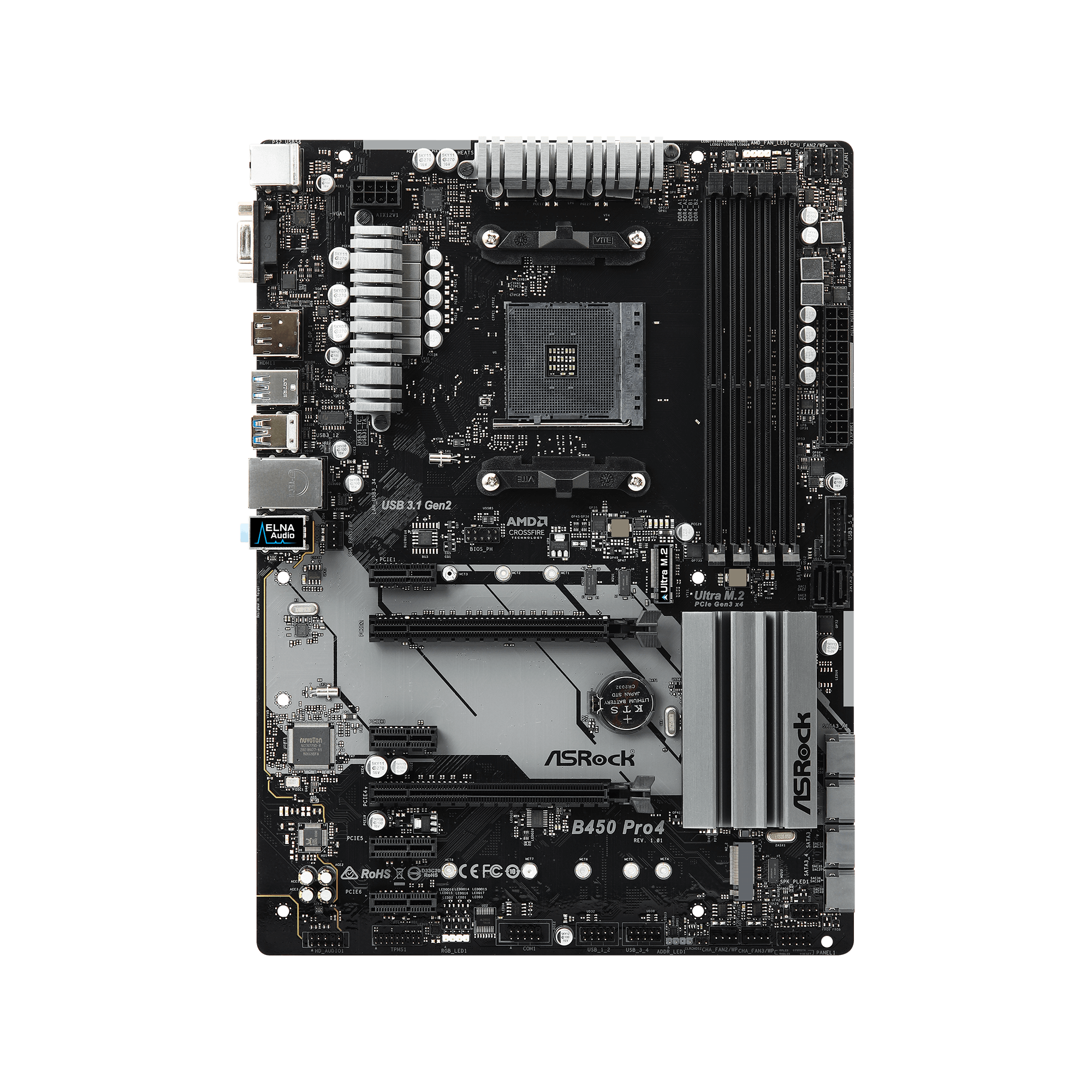 B450 Pro4 | ASRock(アスロック) Socket AM4 AMD B450 ATX