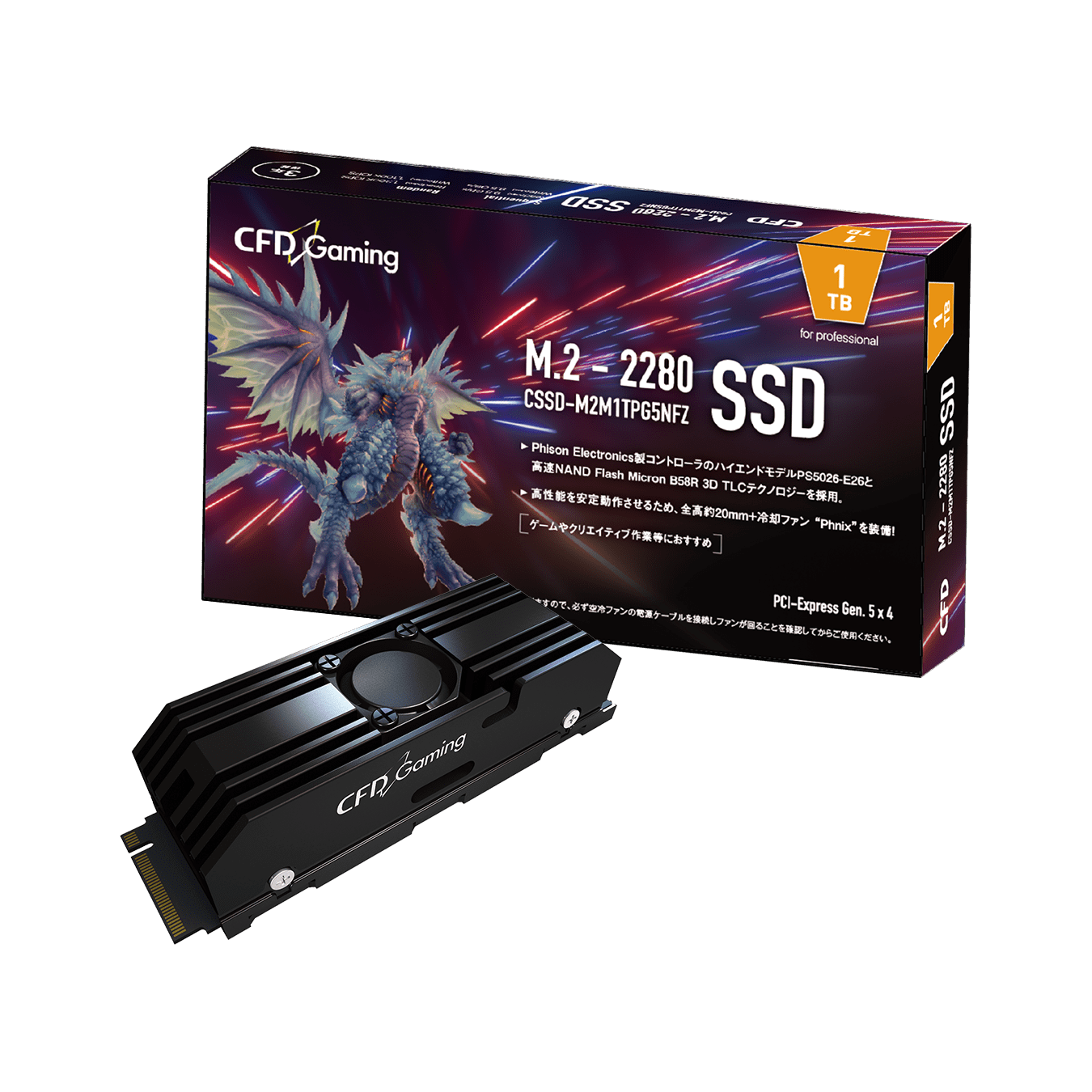 CSSD-M2M1TPG5NFZ | CFD Gaming PG5NFZ シリーズ M.2接続 SSD 1TB