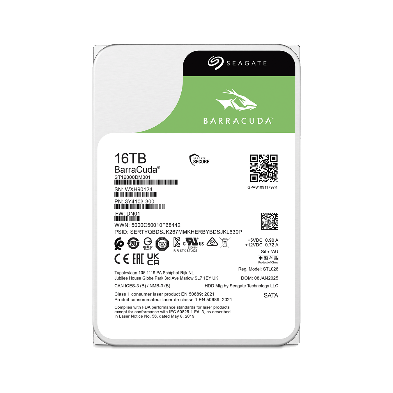ST16000DM001 | ST16000DM001 | Seagate Barracuda SATA3 6Gbps(SATA6G