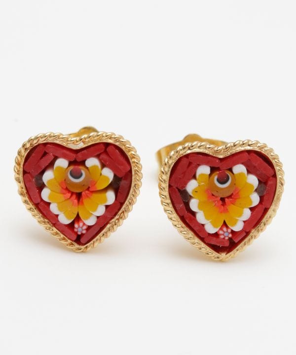 ベネチアンガラス】モザイクスタッズミニピアス(HEART ASST): 『欧州航路』