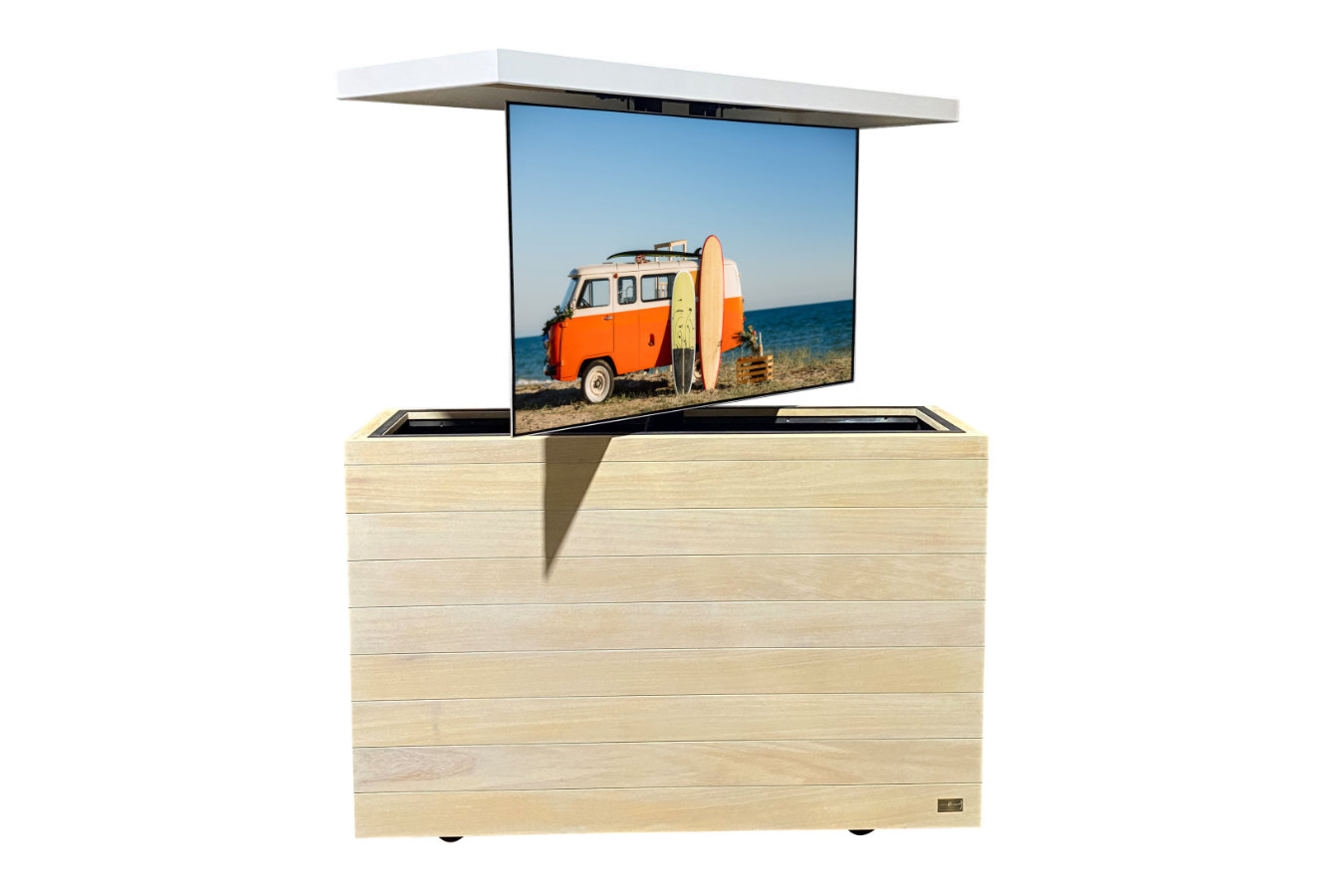 Prado Outdoor TV Lift Cabinet in Iroko Teak