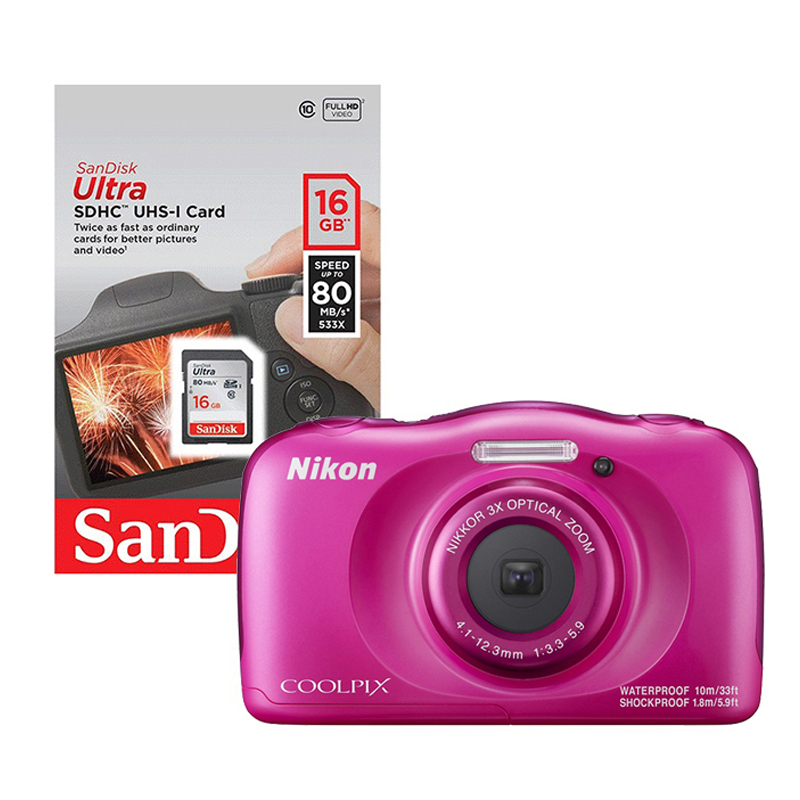 Buy Nikon Coolpix W100 Waterproof (Pink) best price online