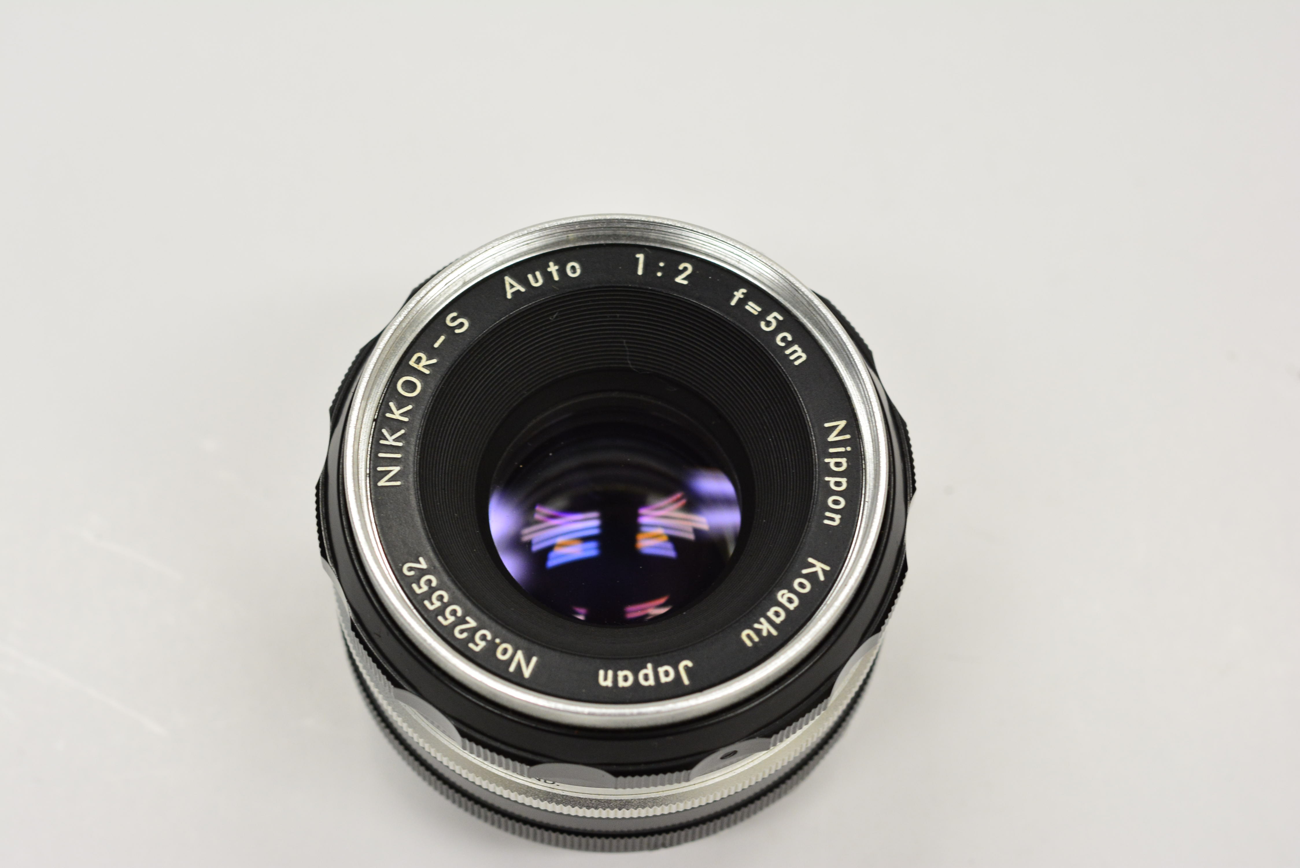 ニコンF用初期型オートニッコールS 5cmF2チックマーク入り入荷