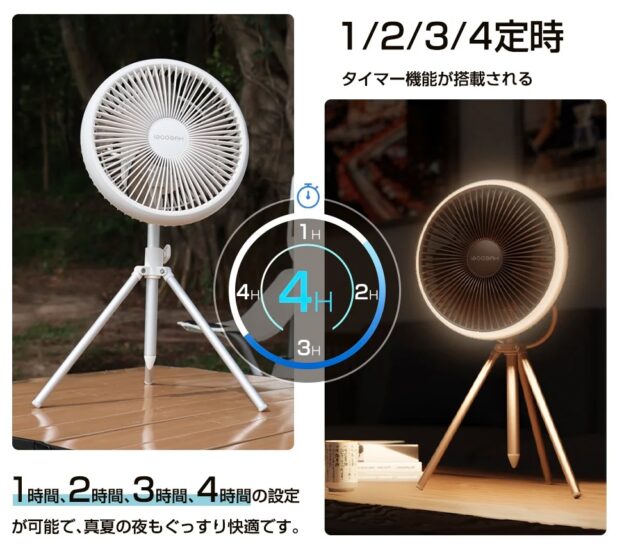 HAGOOGI『ポータブル扇風機』が収納ケース付きでキャンプに最適