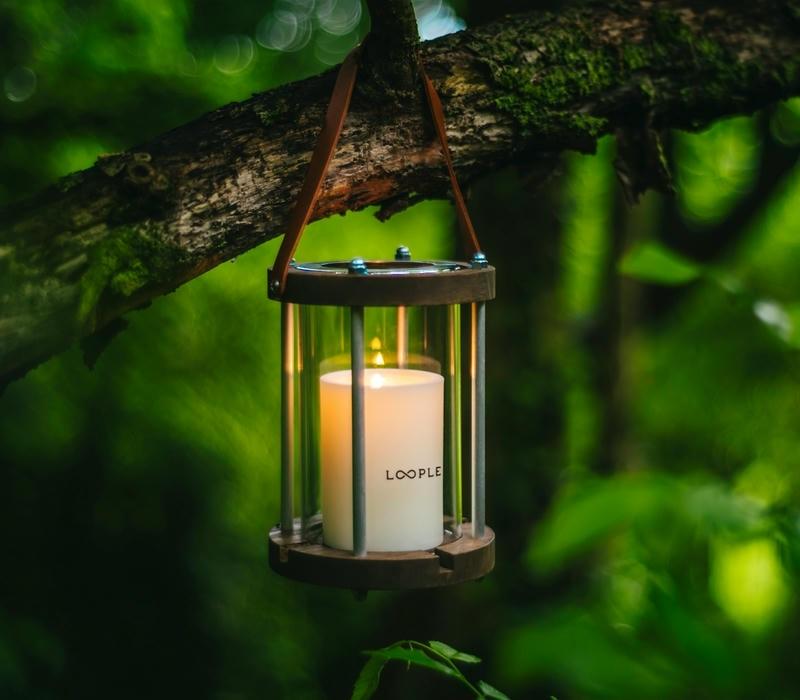 キャンドルランタン ブラウン「ウッド」L | キャンドルワールド