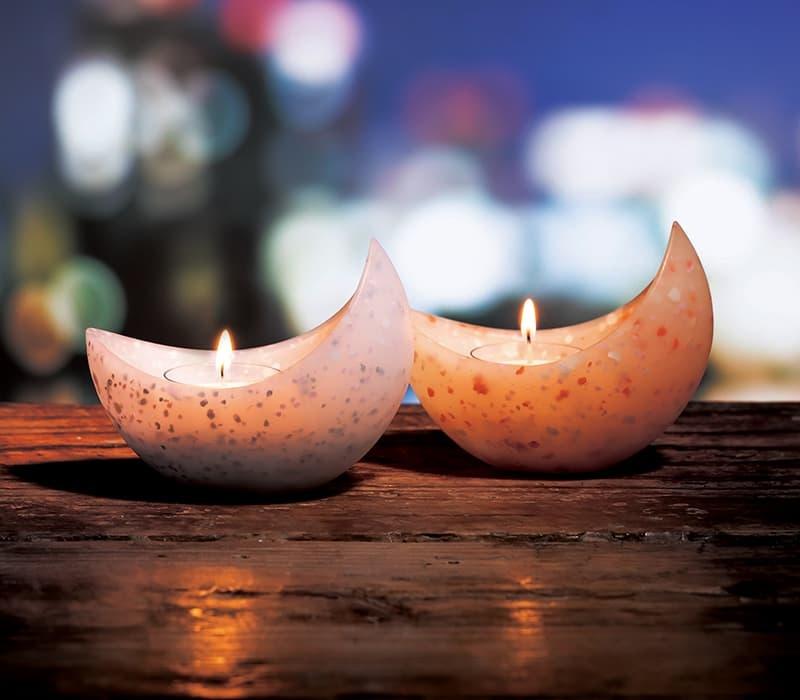 アロマキャンドルホルダー「ツキ」（ミストブルー） | キャンドルワールド