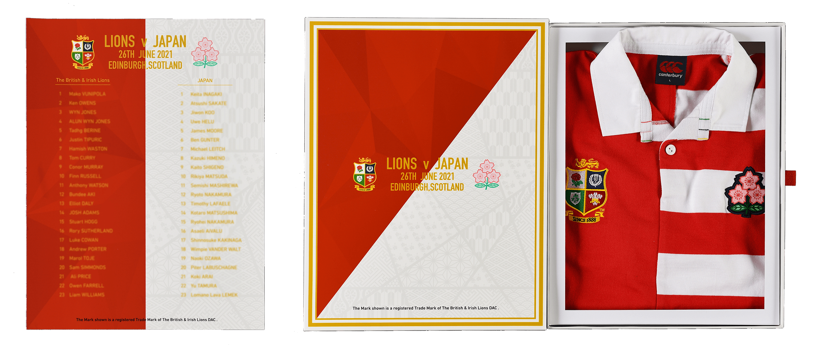 LIONS v JAPAN MEMORIAL JERSEY