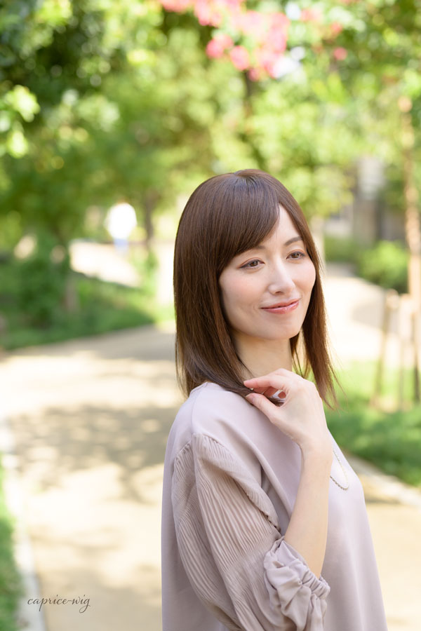 医療用総手植え人毛ウィッグ シルクスキン セミロングボブ｜カプリス