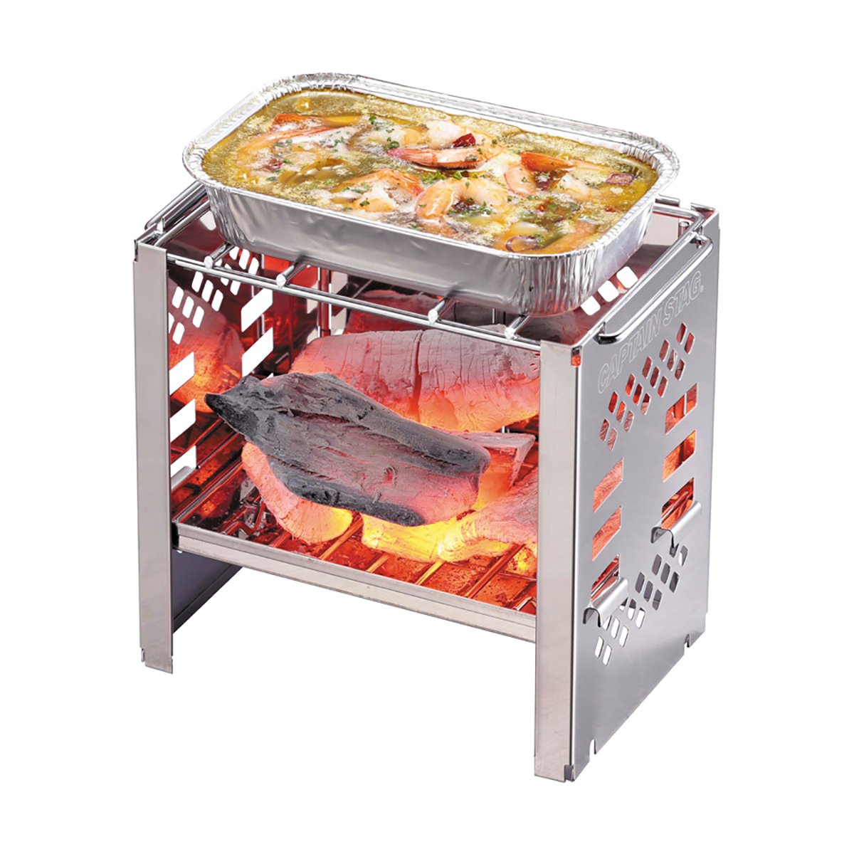 BBQ アルミ角型プレート 17×10.5cm 4枚組 - アウトドア・キャンプ用品