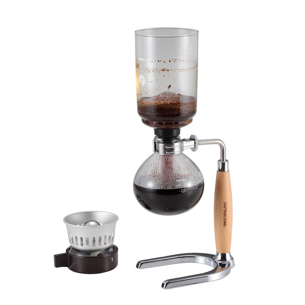 HARIO×キャプテンスタッグ 珈琲サイフォン （木柄） - アウトドア