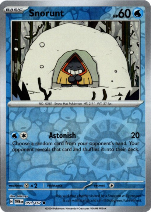 ユキワラシ 海外版 英語版 リバホロ Snorunt - 051/167 -【Card Chicken】