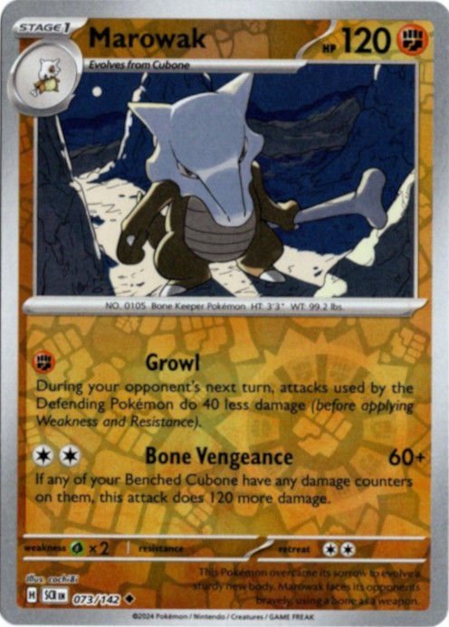 ガラガラ 海外版 英語版 リバホロ Marowak - 073/142 -【Card Chicken】