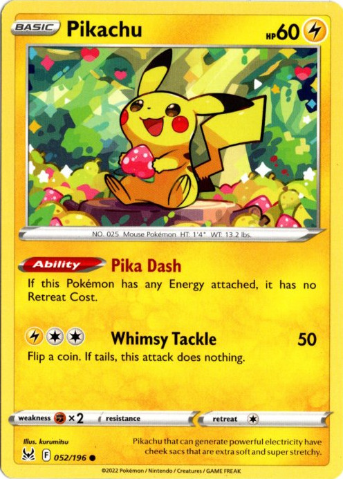ピカチュウ 海外版 英語版 Pikachu - 052/196 -【Card Chicken】