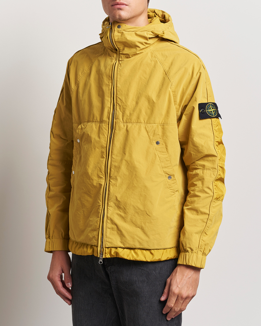 Stone Island Hooded Lightweight Tela Jacket Mustard at CareOfCarl.com