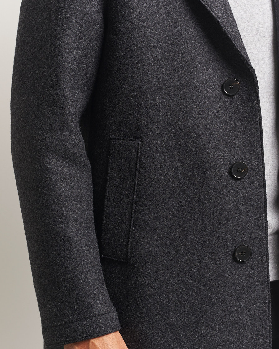 Harris Wharf London Cashmere Blend Overcoat Anthracite at
