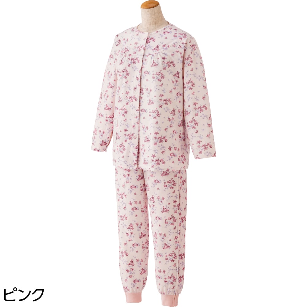 ケアファッションオンラインフルオープンパジャマ（婦人）(M ピンク