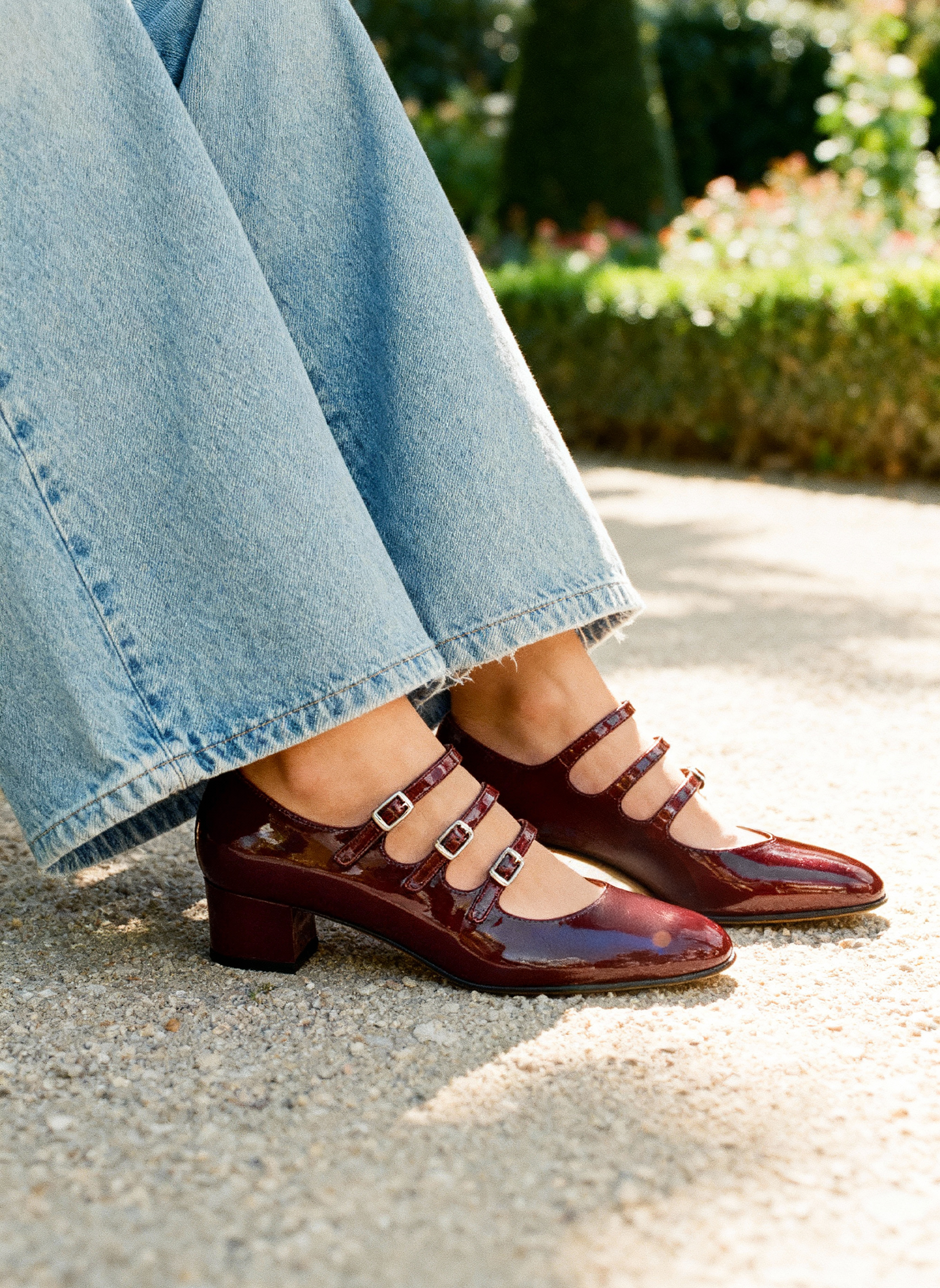 Kina - Burgundy patent leather Mary Janes pumps | Carel Paris