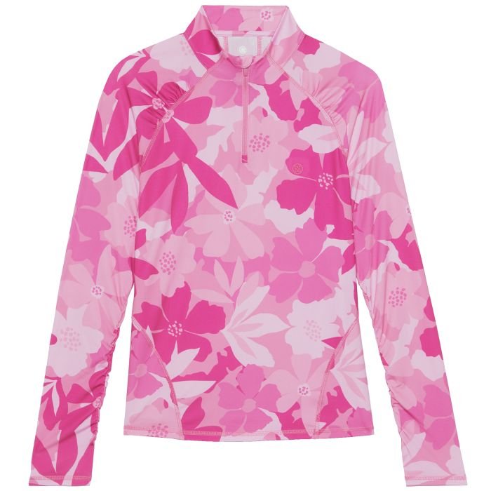 G/FORE Women's Floral Camo Tech Jersey Quarter Zip Golf Pullover