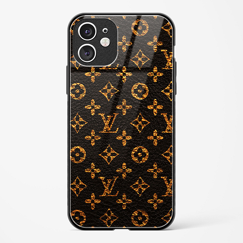 Buy LV Black Gold Glass Case for iPhone 11