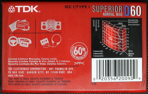 TDK Superior D - 2003 - US - Blank Cassette Tape - New Sealed