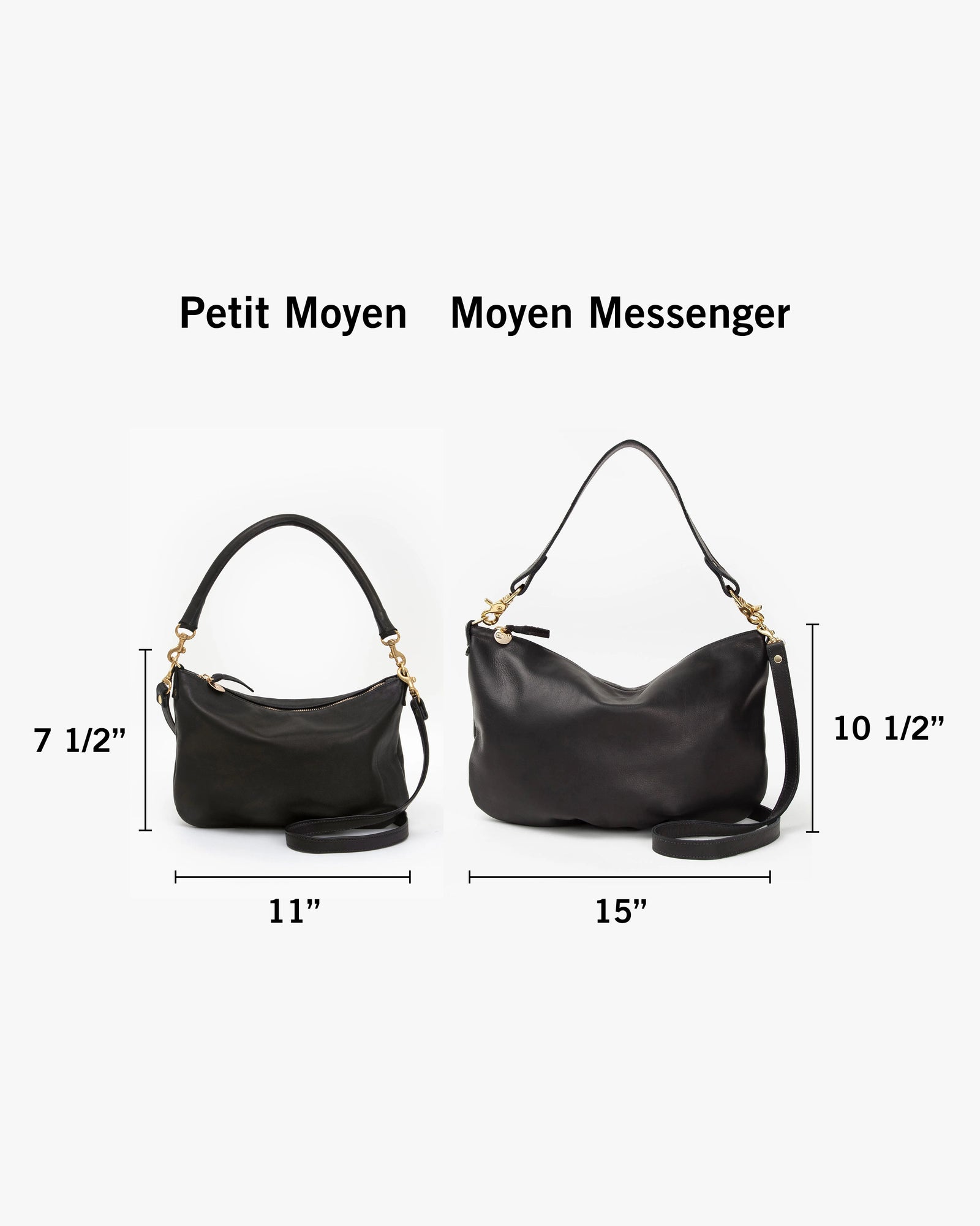 Black Leather Moyen Messenger Bag – Clare V.