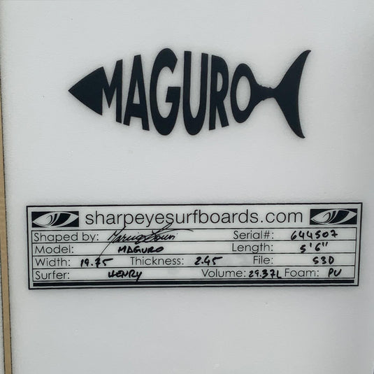 Sharp Eye Maguro 5'6 x 19 ¾ x 2.45 Surfboard • USED – Cleanline Surf