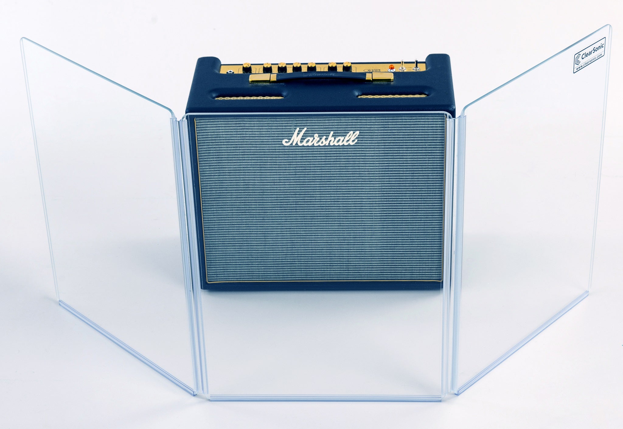 A1824x3 - 4.5' W x 2' H - 3-Panel Acrylic Amp Shield - Full-length