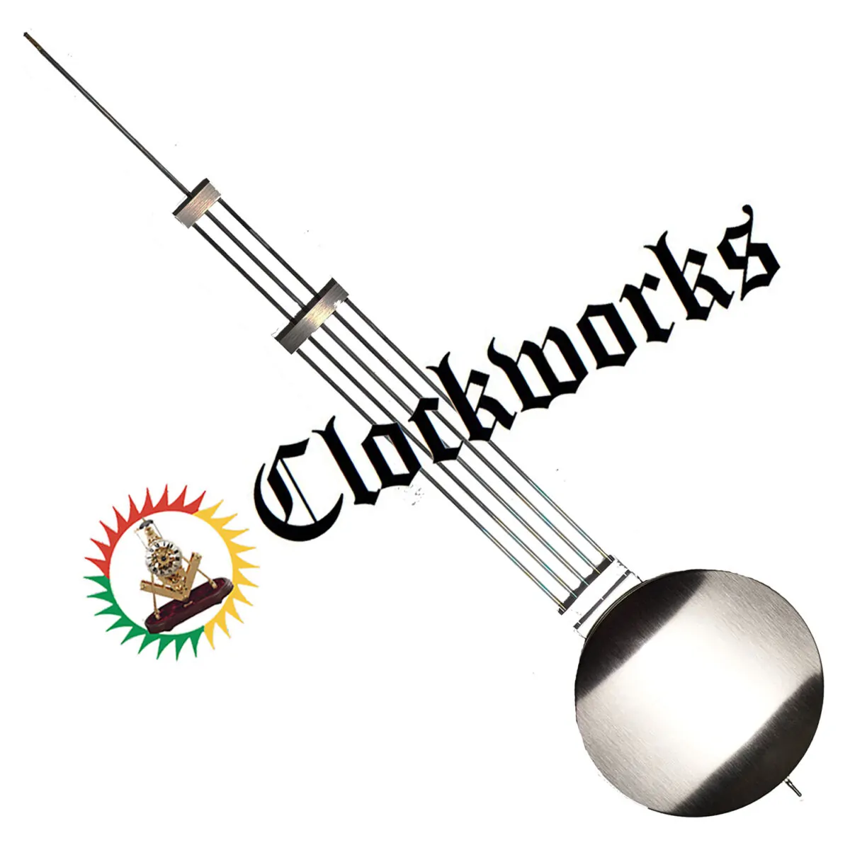 Hermle Nickel Tone Lyre Clock Pendulum - Nickel Tone - Clockworks