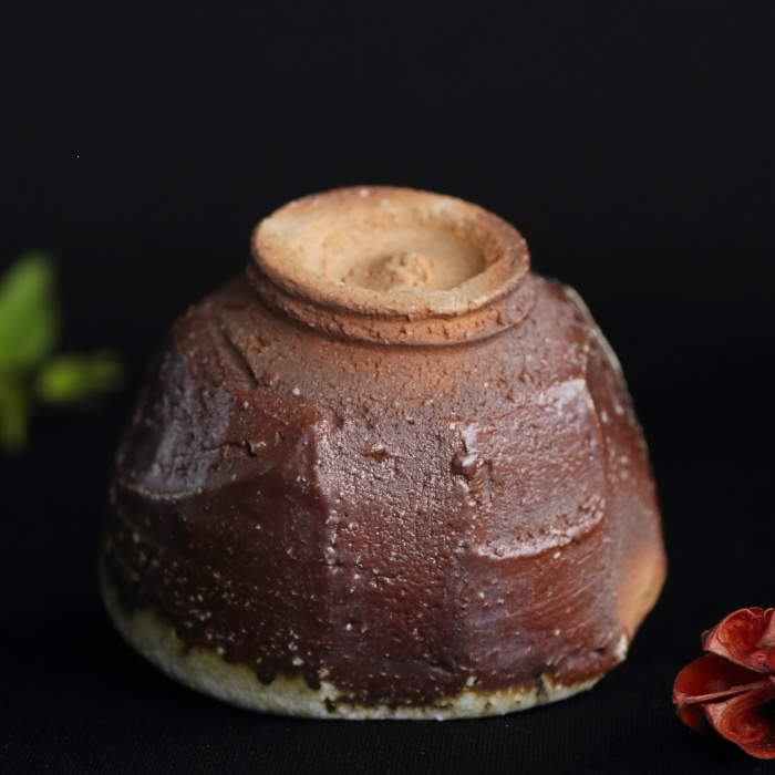 松崎健 灰被窯変ぐい吞み 穴窯焼成 益子焼酒器 作家もの酒盃 酒吞 桐箱