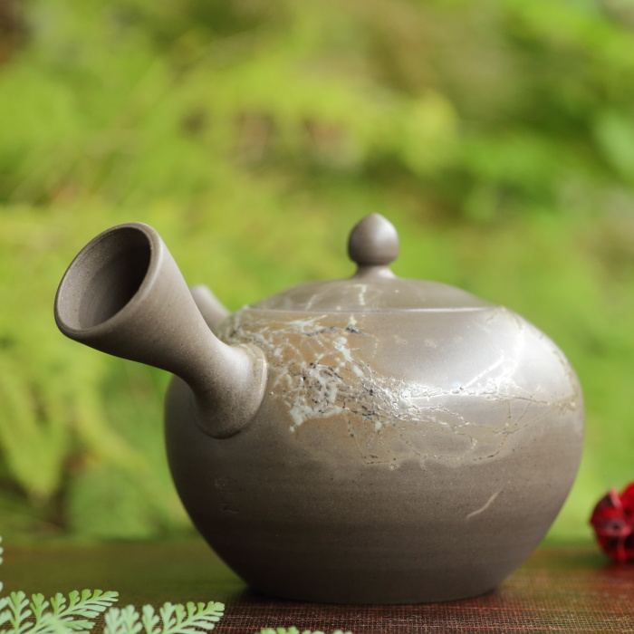 水野博之 窯変藻掛け急須 満容量250ml 作家もの常滑焼煎茶器 日本茶