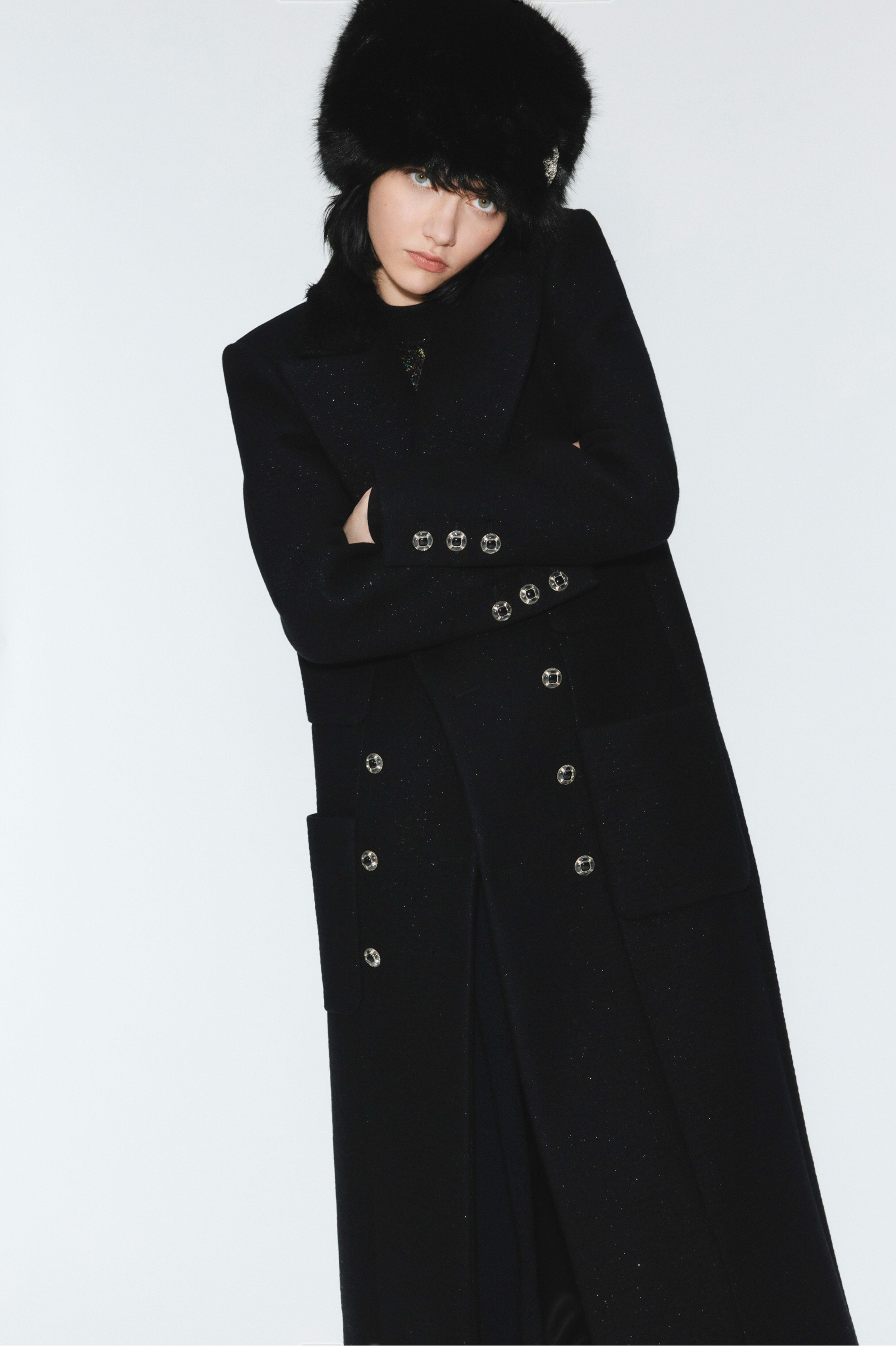 コート - カシミヤ & ウール、ブラック — ファッション | CHANEL シャネル